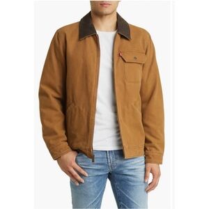 Levii's Men’s Tan Jacket with Corduroy Collar Workwear, size XL